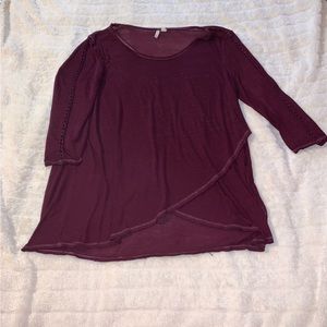 Cato maroon 3/4 sleeve top